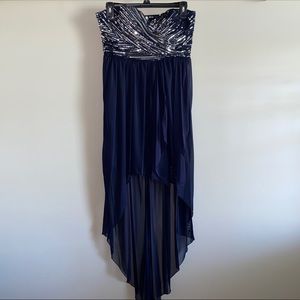 My Michelle Navy Blue High-Low Dress